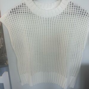 Amazon White Crochet Knit Tank Top